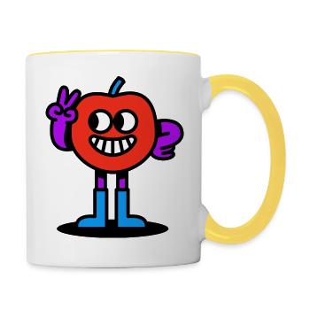 Herr Pomme - Tasse zweifarbig - Weiß/Gelb - Rechts