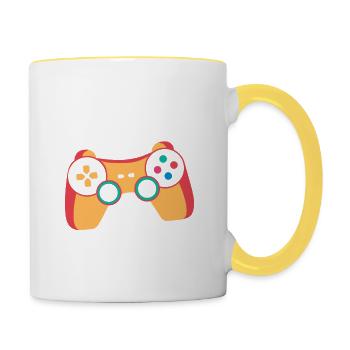 level 22 unlocked - Tasse zweifarbig - Weiß/Gelb - Rechts