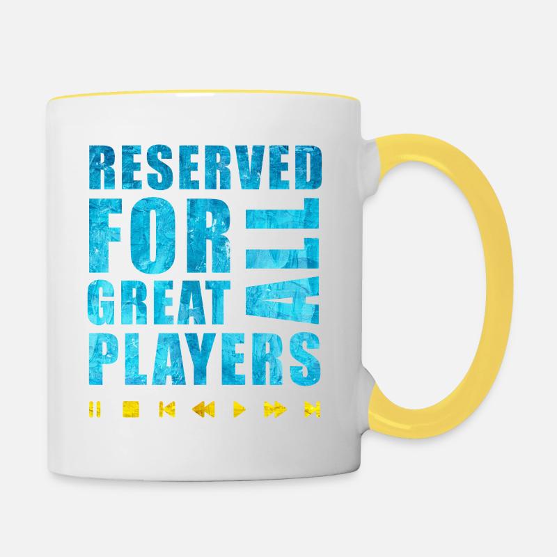 Réservé à tous les grands joueurs - Mug contrasté - blanc/jaune