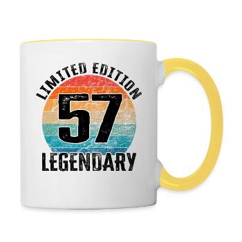 Happy Birthday - 57th birthday - Contrasting Mug - white/yellow - Right