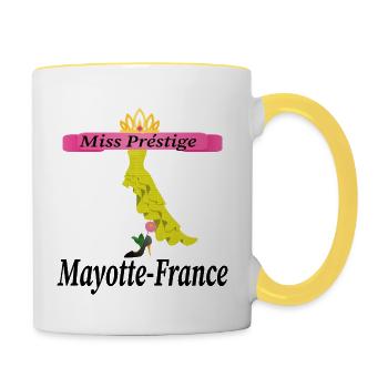 miss prestige France Mayotte - Mug contrasté - blanc/jaune - Droite