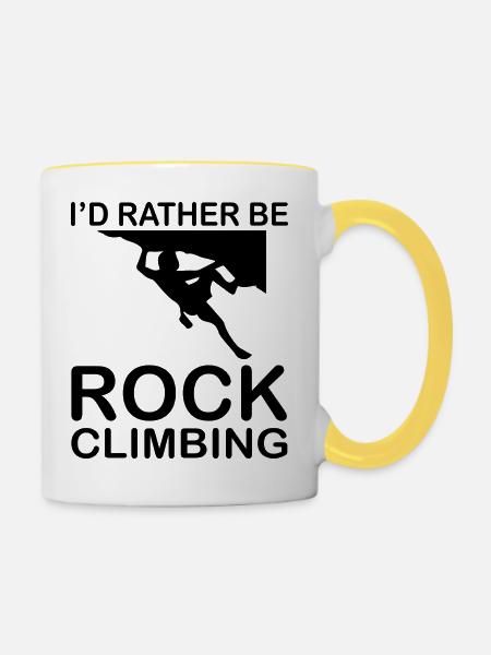 climbing - Tasse zweifarbig - Weiß/Gelb