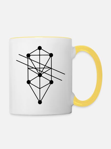 Geometric - Tasse zweifarbig - Weiß/Gelb