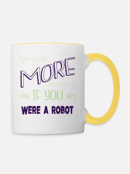 aerospace engineering computer - Tasse zweifarbig - Weiß/Gelb