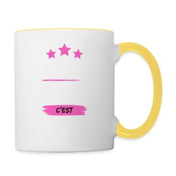 ICI LA CHEFFE, C'EST MOI ! - Mug contrasté - blanc/jaune - Droite