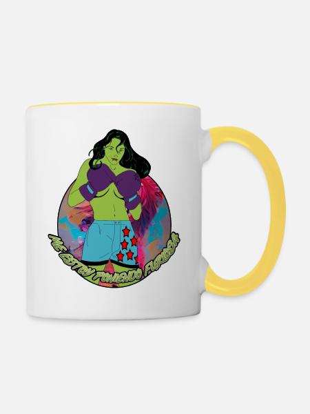 Ich werde wütend - Tasse zweifarbig - Weiß/Gelb