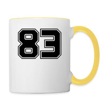 83 Limited Edition - 40 Jahre - Tasse zweifarbig - Weiß/Gelb - Rechts