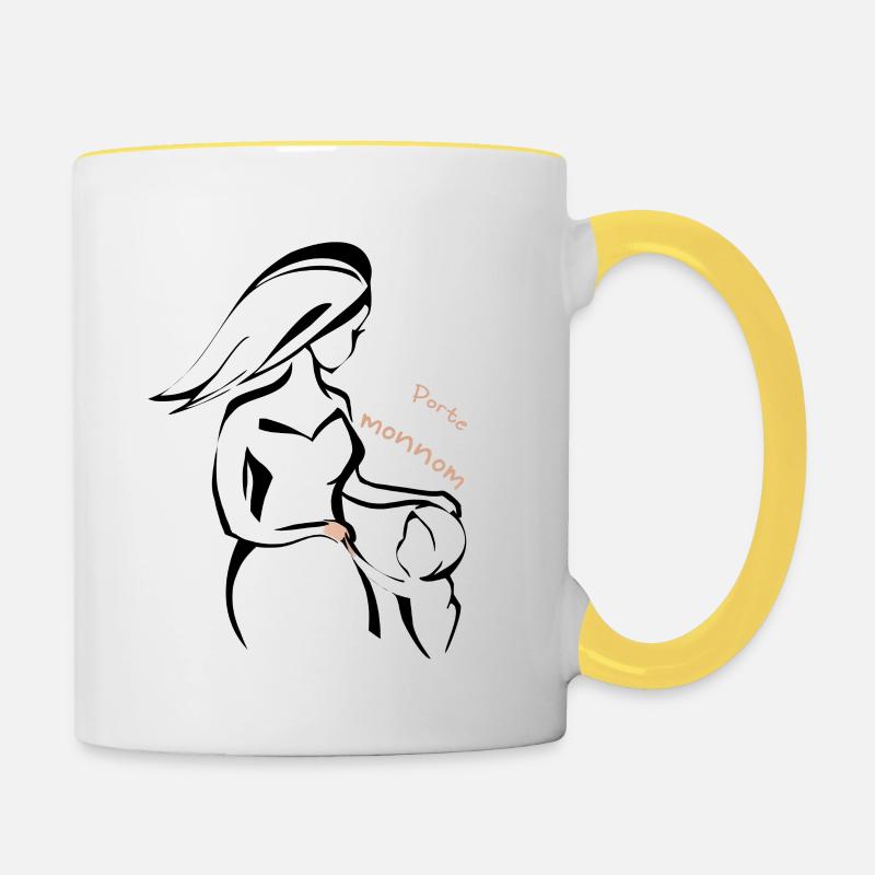 Design PMN - Mug contrasté - blanc/jaune