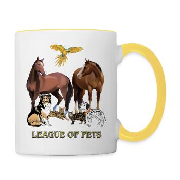 league of pets 006 - Contrasting Mug - white/yellow - Right