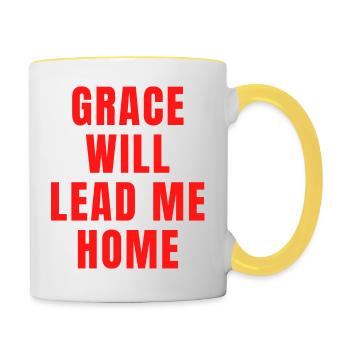 Grace Will Lead You Home - Christian Quotes - Contrasting Mug - white/yellow - Right