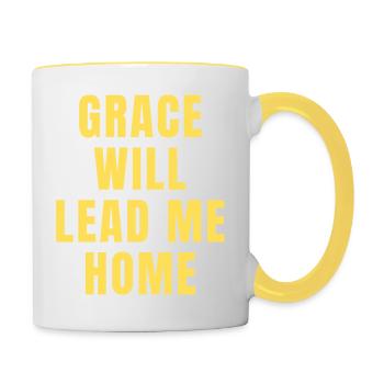 Grace Will Lead You Home - Christian - Contrasting Mug - white/yellow - Right