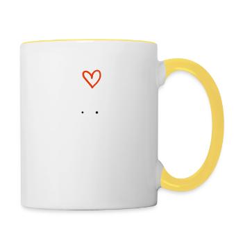 skull in love - Contrasting Mug - white/yellow - Right