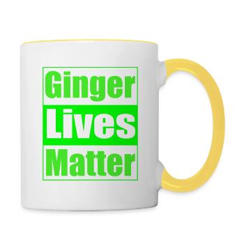 St Patrick s Day Ginger Lives Matter - Mug contrasté - blanc/jaune - Droite