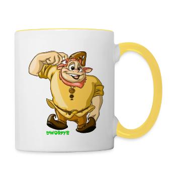 Dworfy der Schlaue - Tasse zweifarbig - Weiß/Gelb - Rechts