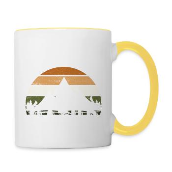 Harz Natur wandern Berge Geschenk - Tasse zweifarbig - Weiß/Gelb - Rechts