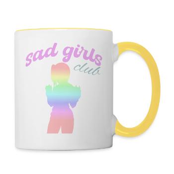 Sad Girls Club Anime T-Shirt - Contrasting Mug - white/yellow - Right