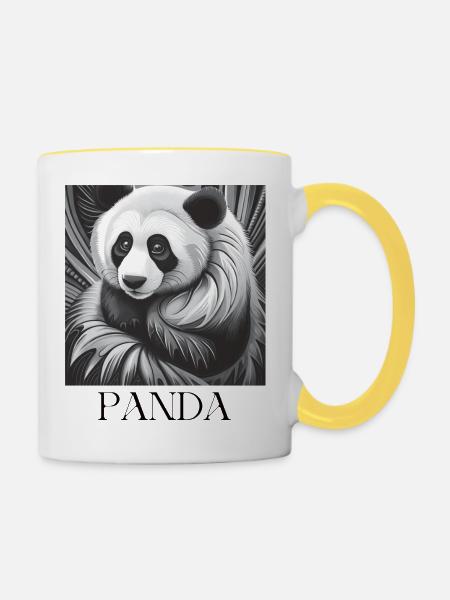 PANDA - Tasse zweifarbig - Weiß/Gelb