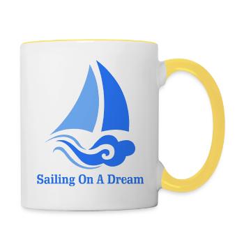 Sailing On A Dream - Contrasting Mug - white/yellow - Right