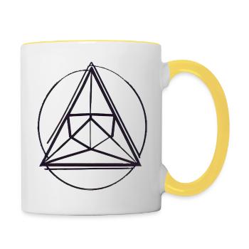 ethereum abstraktes Prisma - Tasse zweifarbig - Weiß/Gelb - Rechts