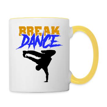 break dance - Tasse zweifarbig - Weiß/Gelb - Rechts