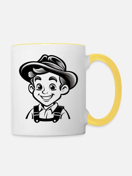 Country Boy - Tasse zweifarbig - Weiß/Gelb