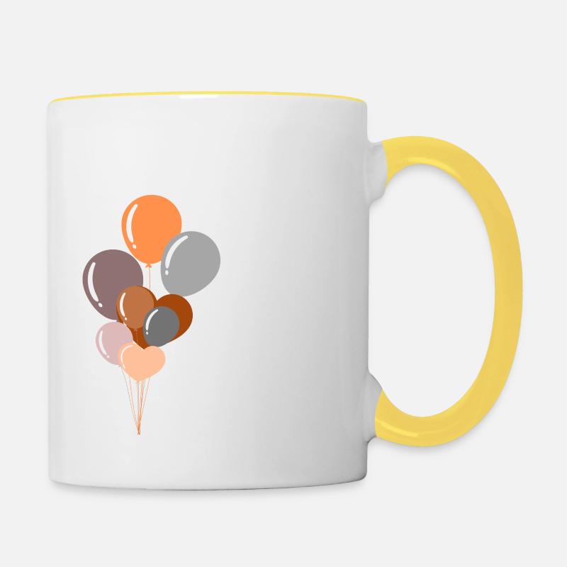 Letter p birthday balloon - Contrasting Mug - white/yellow
