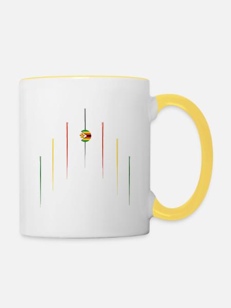 Zimbabwe Airlines - Tasse zweifarbig - Weiß/Gelb