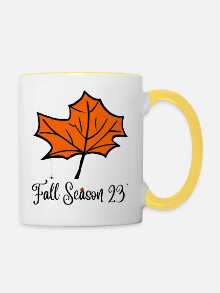 Herbst Season - Tasse zweifarbig - Weiß/Gelb