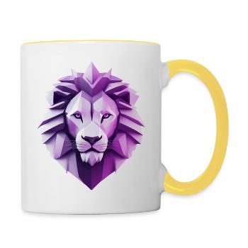 Origami Lion - your original protector - Contrasting Mug - white/yellow - Right