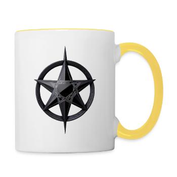 Pentagram Black Black Magic Summoning - Contrasting Mug - white/yellow - Right