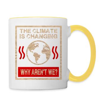 Changement climatique - Mug contrasté - blanc/jaune - Droite