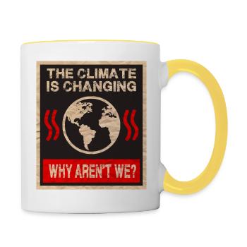 Changement climatique - Mug contrasté - blanc/jaune - Droite