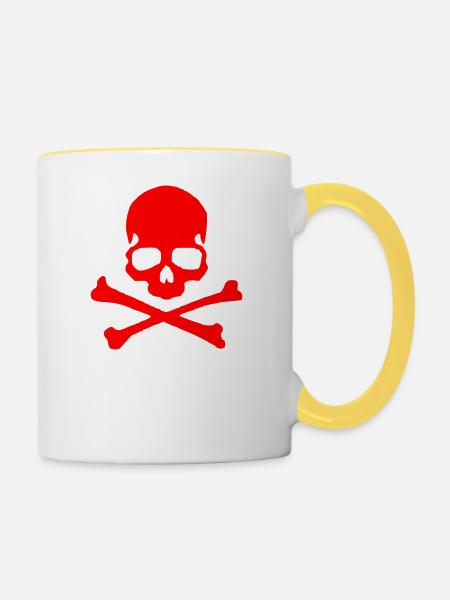 Techno Rot - Tasse zweifarbig - Weiß/Gelb