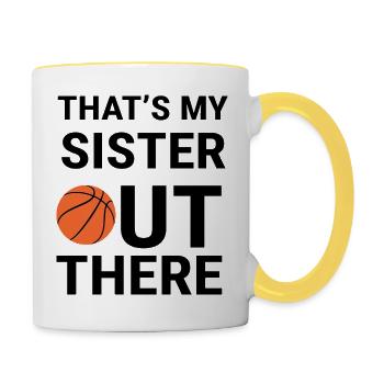 Basketball - Tasse zweifarbig - Weiß/Gelb - Rechts