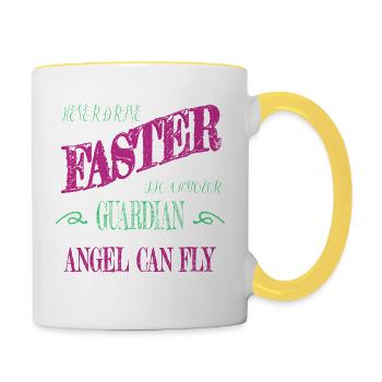 baseballcoffeemug birthday present idea repair - Tasse zweifarbig - Weiß/Gelb - Rechts