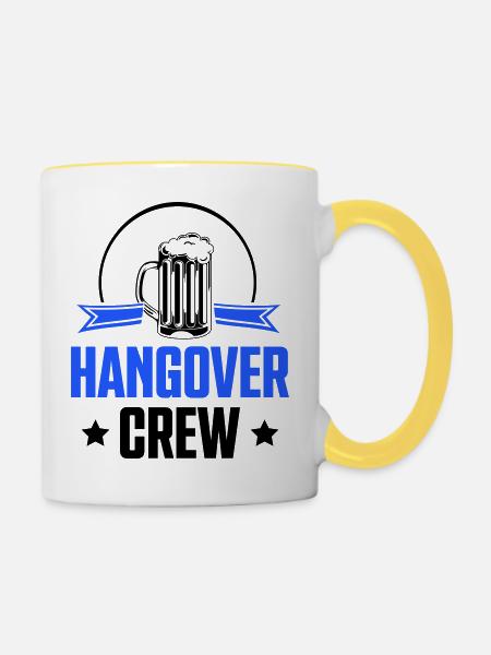 hangover crew - Tasse zweifarbig - Weiß/Gelb