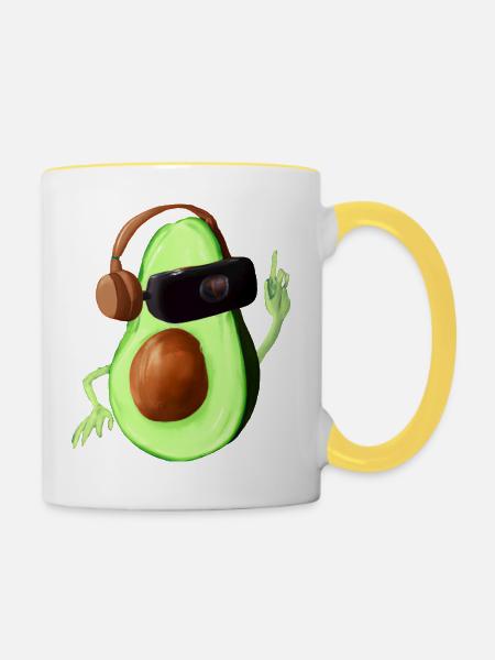 Avocado _ 02 - Tasse zweifarbig - Weiß/Gelb