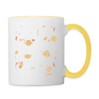 Gardons les conneries au minimum aujourd’hui - Mug contrasté - blanc/jaune - Droite