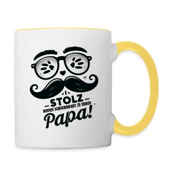 Father's Day Mustache - Contrasting Mug - white/yellow - Right