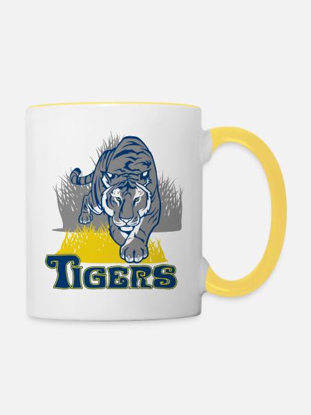 Tiger - Tasse zweifarbig - Weiß/Gelb