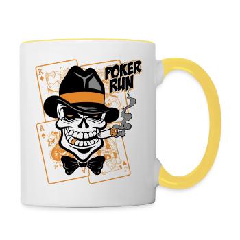 poker run - Tasse zweifarbig - Weiß/Gelb - Rechts