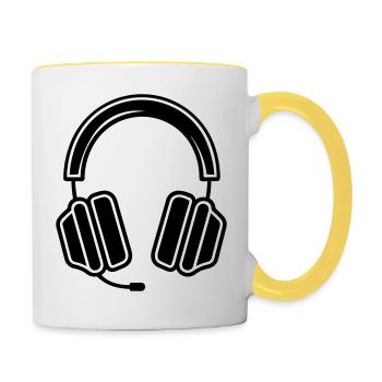 Gaming-Headset - Tasse zweifarbig - Weiß/Gelb - Rechts