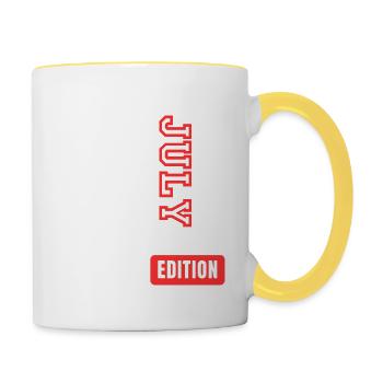 Jubiläumsgeschenk - Limitierte Auflage Juli 2007 - Tasse zweifarbig - Weiß/Gelb - Rechts