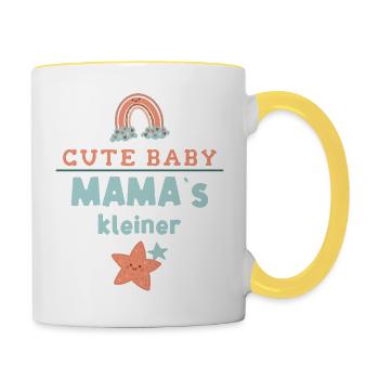 Werdende Mama - Tasse zweifarbig - Weiß/Gelb - Rechts
