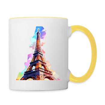 Eiffel tower #14 - Mug contrasté - blanc/jaune - Droite
