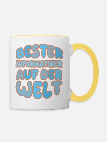 Geschenk für Informatiker - Tasse zweifarbig - Weiß/Gelb