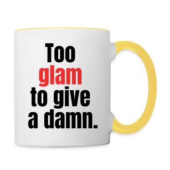 For glam til at give et forbandet sjovt citatdesign - Tofarvet krus - hvid/gul - Højre