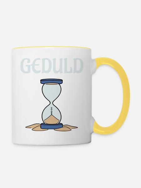 Geduld am Ende - Tasse zweifarbig - Weiß/Gelb