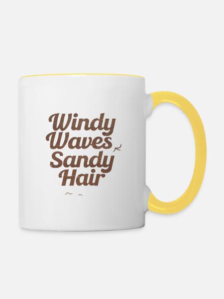 windy waves - Tasse zweifarbig - Weiß/Gelb