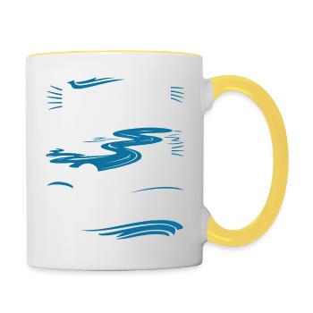 Les petits ruisseaux font les grandes rivières" - Mug contrasté - blanc/jaune - Droite